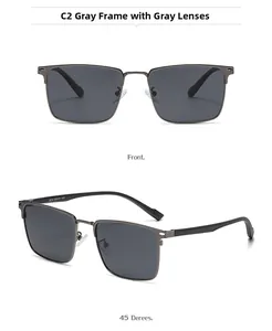 Detail view of square polarized sunglasses showing 45-degree angle and frame model 3814