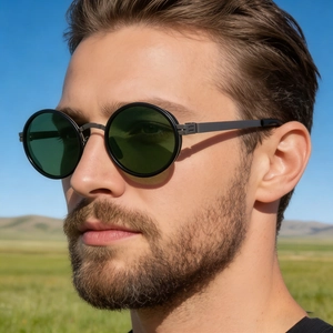 Retro Oval Polarized Sunglasses For Men And Women UV400 Protection Lightweight Metal Plastic Frame Vintage Outdoor Shades