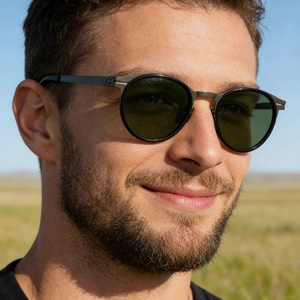 Retro Oval Polarized Sunglasses Men Metal Frame UV Protection Outdoor Fashion Eyewear Vintage Style