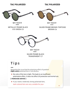 Detailed view of vintage round sunglasses with metal frames and TAC polarized lenses