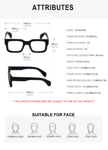Guide des tailles pour lunettes de soleil carrées affichant les mesures de la monture