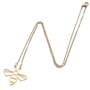 Collier en acier inoxydable doré avec pendentif abeille géométrique au design évidé