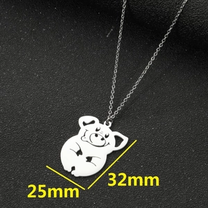 Ketting met schattige varkenshanger in zilver, afmetingen 25mm bij 32mm