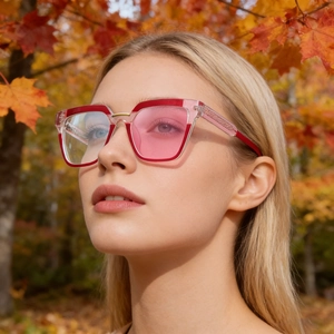 Cat Eye Sunglasses Photochromic Lenses Anti Blue Light UV400 Square PC Frame Trendy Fashion Outdoor Eyewear