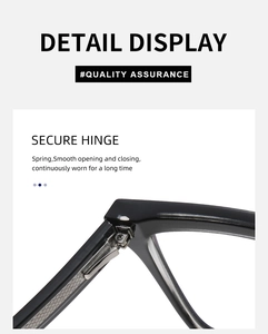 Detail of durable secure hinge structure on black cat-eye glasses frame for flexible fit