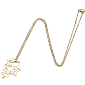 Minimalist gold stainless steel necklace with abstract face outline pendant design