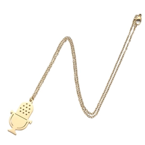 Collier avec pendentif micro doré poli sur une chaîne à maillons avec fermoir mousqueton