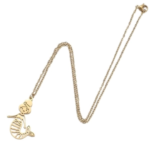 18K gold plated necklace with hollow mermaid pendant minimalist design for women