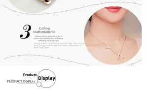 Detail of rose gold butterfly pendant necklace showing mirror polished sterling silver finish