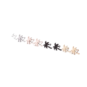 Tropical stainless steel palm tree stud earrings set in silver gold and rose gold