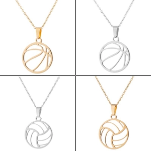 Poliertem Edelstahl Basketball und Volleyball Hohl Anhänger in Gold und Silber