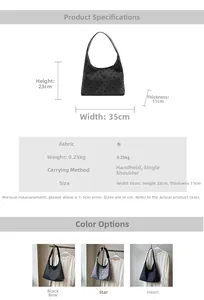 Detailed size specifications of canvas tote bag showing 35cm width and 11cm thickness