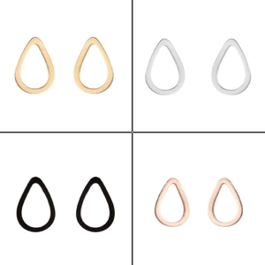 Detailed comparison of teardrop earrings in gold, silver, black, and rose gold finishes