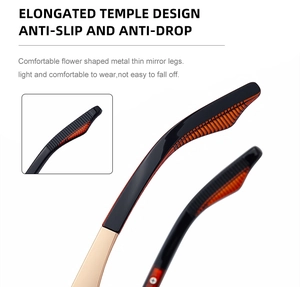 Détail de la branche allongée avec motif ondulé antidérapant pour lunettes de soleil