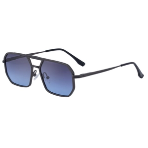 Lunettes de soleil homme monture métallique avec double pont et verres dégradés