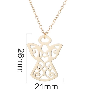 Detaillierte Größenangaben für den goldenen Engel-Anhänger mit Maßen von 26mm x 21mm