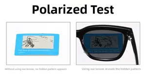 Carte de test de polarisation montrant la réduction de l'éblouissement et le motif poisson