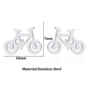 Détails des boucles d'oreilles vélo en acier inoxydable 10x7mm avec dimensions
