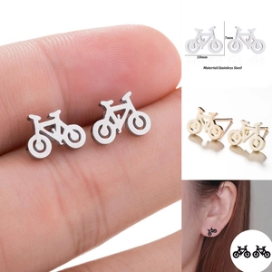 Détails des boucles d'oreilles vélo 10 mm en acier inoxydable argent, or et noir
