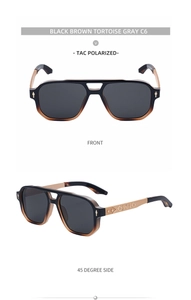 Détail de lunettes de soleil carrées avec branches métalliques gaufrées et verres TAC