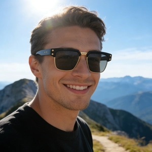 Retro Square Sunglasses Men Half Frame PC And Metal UV400 Protection Classic Fashion Outdoor Driving Eyewear Shades
