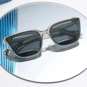 Lunettes de soleil polarisées œil de chat chic avec monture grise et verres foncés