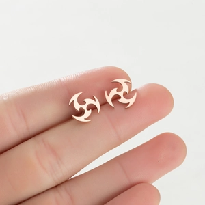 Boucles d'oreilles tourbillon uniques en acier inoxydable plaqué or 18 carats rose