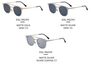 Detailed comparison of vintage round metal sunglasses in matte gold and silver finishes