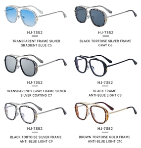 Collectie retro piloten zonnebrillen en blauwlichtfilter brillen in diverse montuurkleuren
