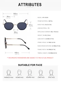 Detailed size guide and measurements for retro metal frame driving sunglasses
