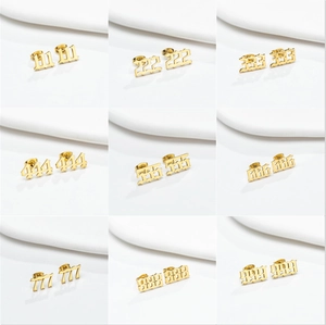 Boucles D'oreilles Chiffre Ange Acier Inoxydable Gothique Vieil Anglais 111-999 Punk Hip Hop Bijoux Pour Femmes Hommes