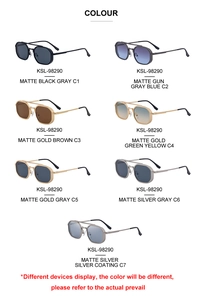 Guide détaillé des couleurs pour lunettes de soleil vintage carrées en métal avec sept styles
