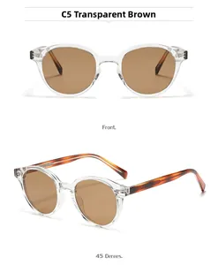 Detail view of vintage tea-tinted sunglasses with tortoise temples in two angles