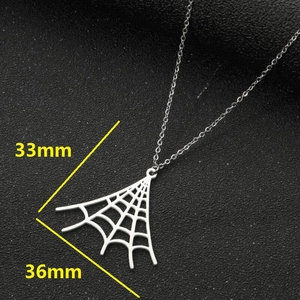 Hip hop spider web pendant necklace made of stainless steel for Halloween style
