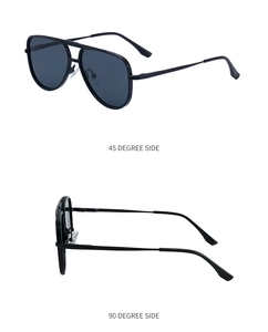 Double vue de lunettes aviateur avec monture en métal noir et embouts antidérapants