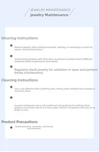 Detailed jewelry maintenance guide with cleaning tips and daily care for silver necklaces