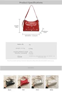 Tableau des tailles détaillé et guide des paramètres pour ce grand sac en cuir PU