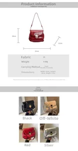 Detailed size chart and multi-color options for the stylish pleated PU leather bag