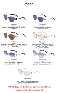 Plusieurs coloris de lunettes de soleil œil de chat sans monture avec branches trèfle