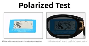 Polarization test card showing vision difference with cat eye polarized sunglasses