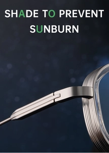 Nahaufnahme der silbernen Metallscharniere mit Textur an dieser quadratischen Sonnenbrille