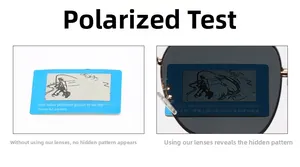 Test de verres polarisés pour lunettes carrées avec carte de détection de motifs cachés