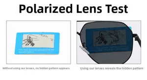 Test delle lenti polarizzate che mostra la riduzione del riflesso sulla scheda di prova
