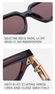 Détails macro des plaquettes en silicone souple et des charnières en métal antirouille