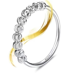 Detailed view of S925 sterling silver spinning beads for anxiety relief and decompression