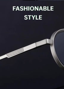 Detail of matte silver metal sunglasses frame with vertical anti-slip stripe textures