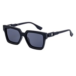 Men's matte black polarized sunglasses with thick square frames for outdoor driving