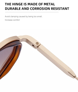 Detailed view of durable metal hinges and tortoise frame for men's trendy sunglasses