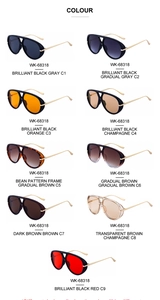 Multiple color options for WK-68318 pilot sunglasses featuring gold metal temples