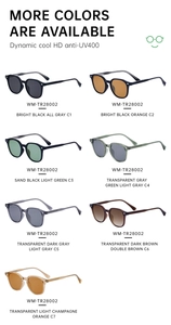 Détail de lunettes de soleil rétro UV400 en plusieurs couleurs avec verres haute définition